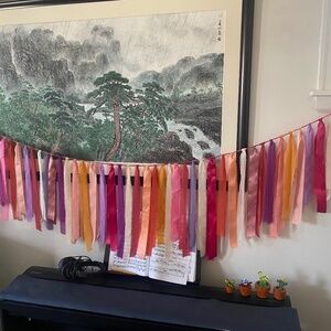 Fabric ribbon garland